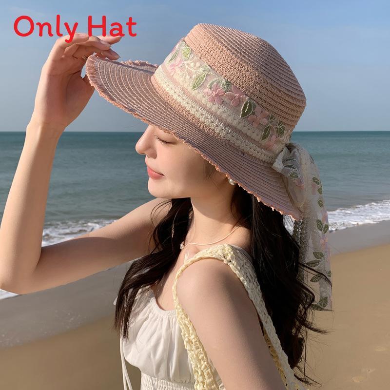 Summer Straw Hat For Women With Wide Brim Sunshade And Adjustable Fit For Beach Vacation