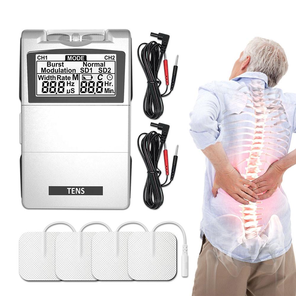 TENS/EMS Pain Relief Muscle Stimulator Machine Portable Dual Channels Electronic Physiotherapy Device Household Meridian Massager