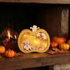 Yousheng Halloween Wooden Lighted Pumpkin for Tabletop, Spooky Pumpkin Lantern Shadow Box for Halloween Party, Dinning, Coffee Table Decoration