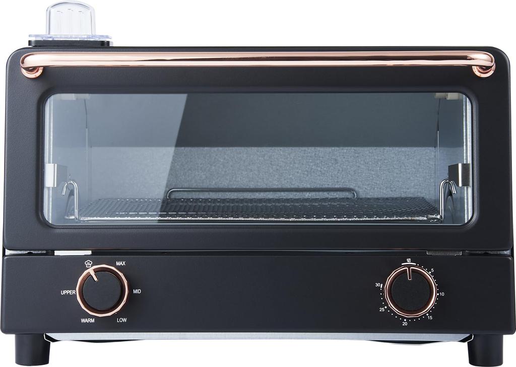 LALALUCTUS Toustovač Toustovač 4 kusy vybavený funkcí páry Toastový chléb Snadné čištění 1250 W Funkce časovače 6 úrovní přepínání režimů Černá