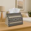 1pc Nordic Folk Minimalist Decorative Geometric Stripe Neutral Beige Tissue Holder with Storage Organizer for Home, Kitchen, Vehicle, Spill-Resistant&