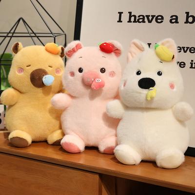 Neues Lustiges Tier-Plüschtier mit Ziehfaden, gefüllte Cartoon-Figur, Schweinchen, Capybara, Welpenpuppe, Warmer Kuschel-Begleiter