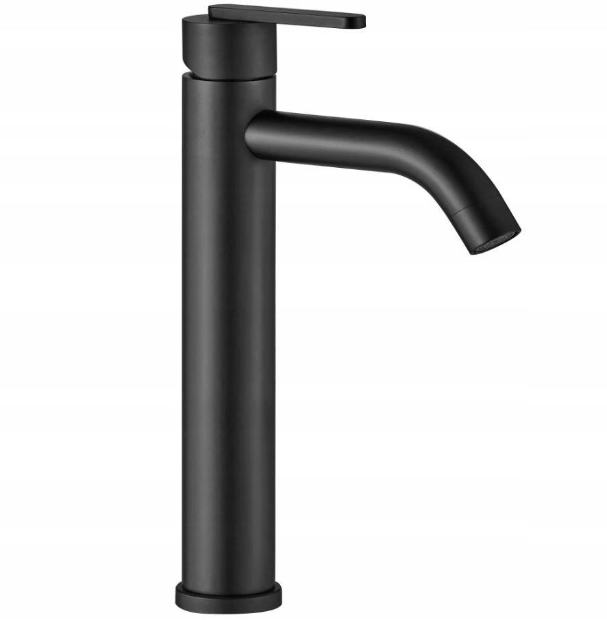 Silver Black Matte Washbasin Faucet Tall Ontario Rea