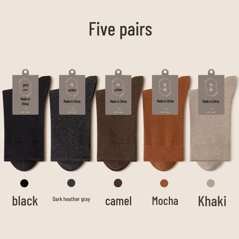 Svarta herrstrumpor i ren bomull till mitten av vaden - Varma, andningsbara och svettabsorberande för höst/vinter