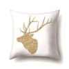 Nordic Ins Golden Christmas Elk Polyester Pillow Cover