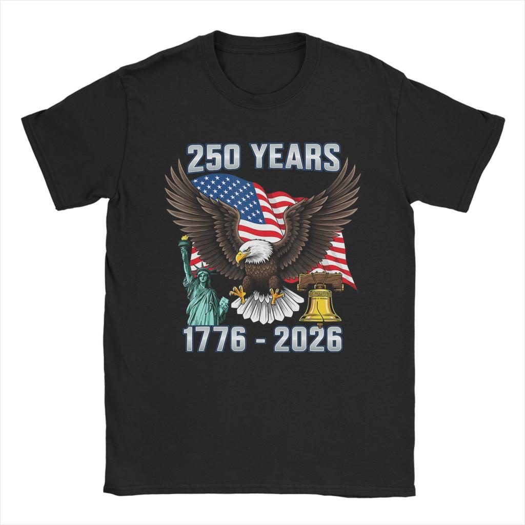250 Years American 250th Anniversary US USA Flag 4th of July Unisex T Shirt  Vintage T Pure Cotton Adult Clothing