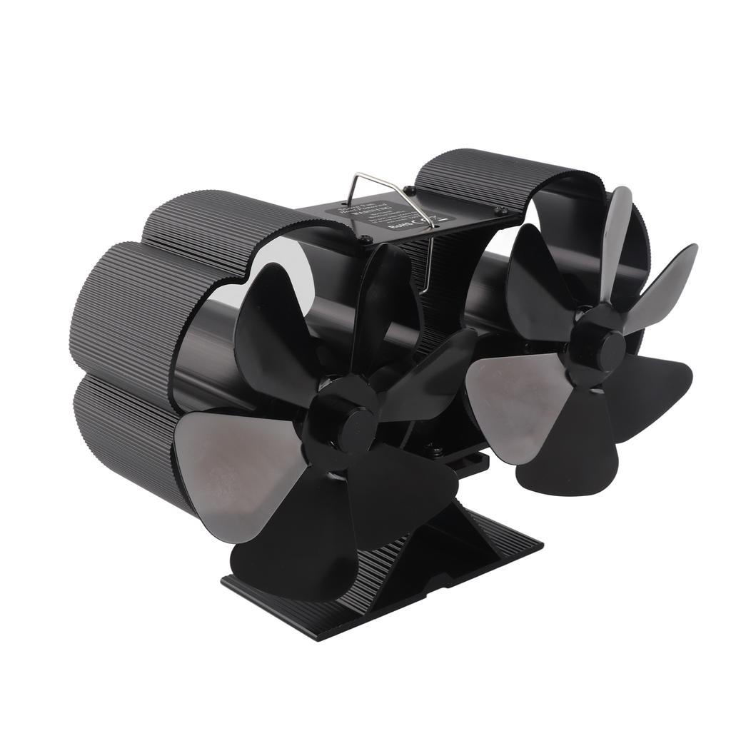 Fireplace Fan Quiet Operating 180 220CFM 1400rpm Aluminum Alloy 6 Blade Heat Powered Wood Stove Fan