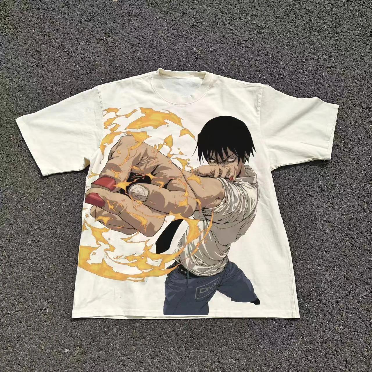 

Harajuku Rukia Short Sleeves Cotton Print T-shirt Only for Happiness And Love Sakamoto Summer Men Women Vintage Y2K Streetwear 4XL