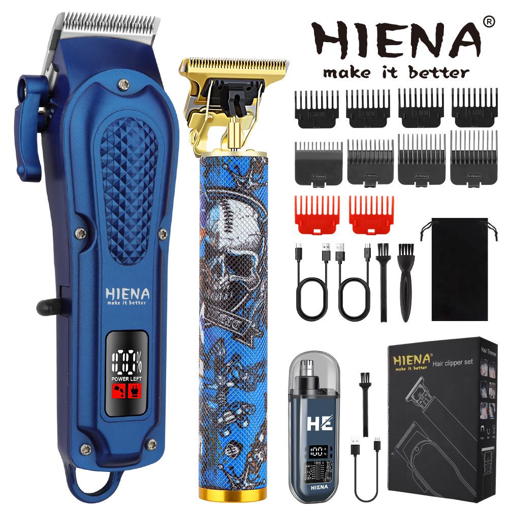 HIENA Electric Hair Clipper with Number Display, Oil Head Carving, Push Clippers for Barbers.