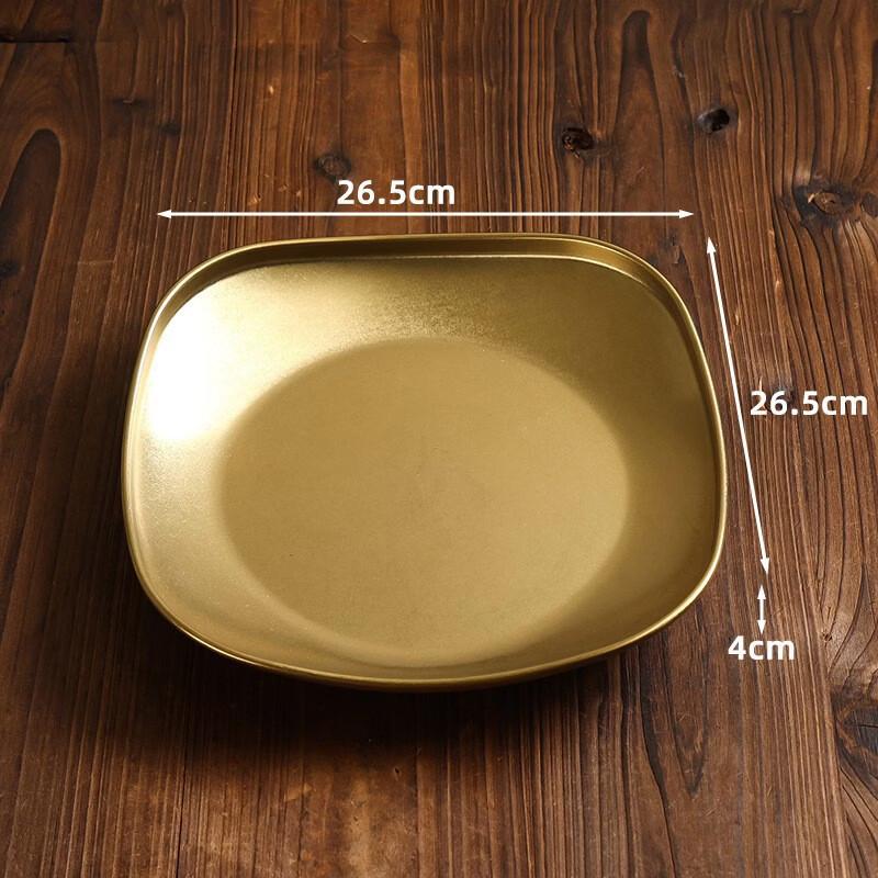 ZISIZ Retro Gold Stainless Steel Square Plate