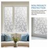 Floral Window Privacy Film Waterproof Frosted Static Cling Non-Adhesive Glass Door Privacy Film for Bathroom Bedroom Kitchen