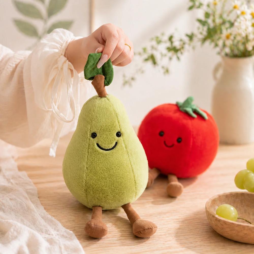Juguete de Peluche Blando de Fruta Relleno Tomate Manzana Pera Melocotón Almohada de Peluche Suave Comida de Peluche Peluche Regalo de Cumpleaños para Niños