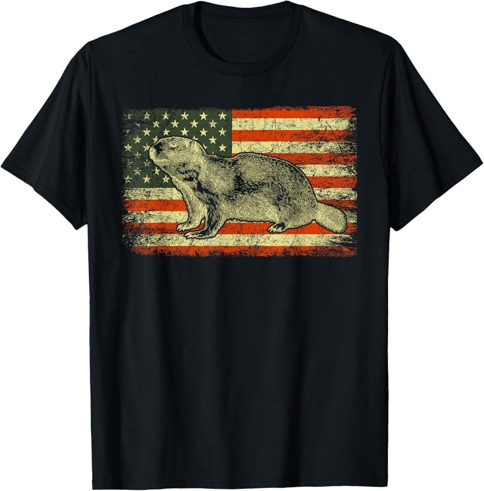 

Punxsy Phil American Flag Groundhog Day Gift Unisex T-Shirt 3XL