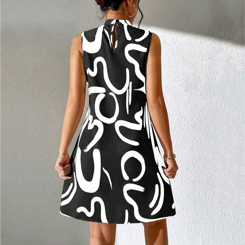 Dámské letní vestové šaty s potiskem