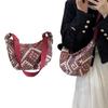 Ethnic Canvas Dumpling Bag for Daily Outings Crossbody Bags Shoulder Handbag