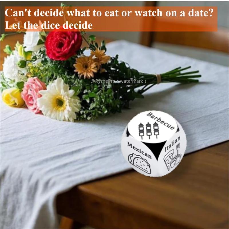 1pc Food Decision Dice Anniversary Date Night for Couple Stainless Steel Food Determine Dice Set Men Women Birthday Wedding Gift