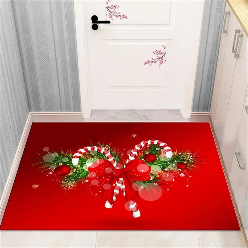 Frohe Weihnachten Teppich Eingang Willkommensmatte Heim Dekorativ Weihnachtsfeiertag Vordertürmatte Lustige Cartoonfigur Filz Türteppiche