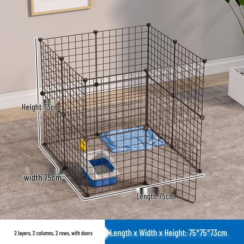 Free Assembly Indoor Pet Fence Barrier: Iron Mesh Anti-Escape Dog Stopper Fence.