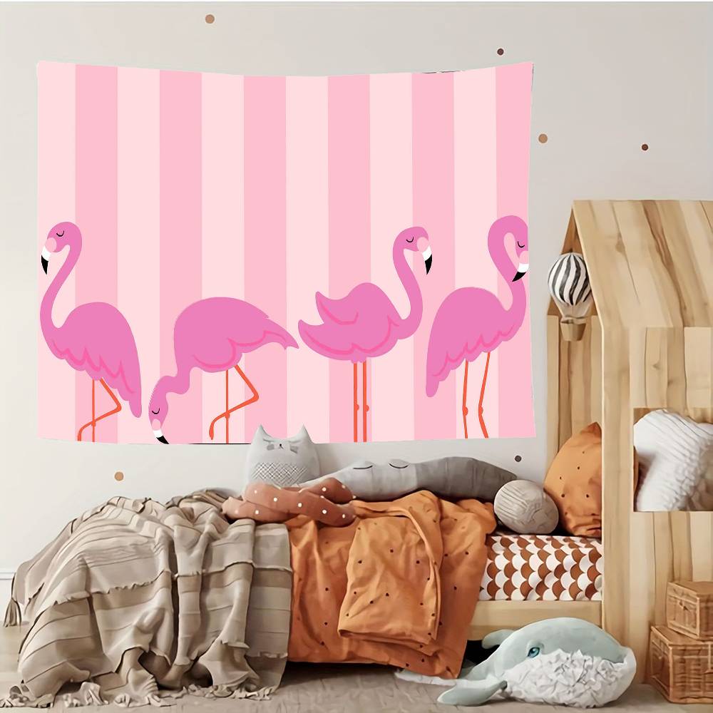 Cartoon Pink Flamingo Bird Tapestry Customizable Tapestries Of Various Styleswall Hanging Celebrity Photo Printingwall Hanging