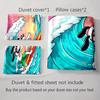 Surfing dog with waves. Bedding sets Duvet cover sets Duvet covers Pillowcases(1 * Duvet Cover 2 * Pillowcases, without duvet insert)