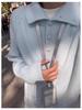 Women's Autumn/Winter Soft Yellow High-Neck Button Knit Cardigan Sweater