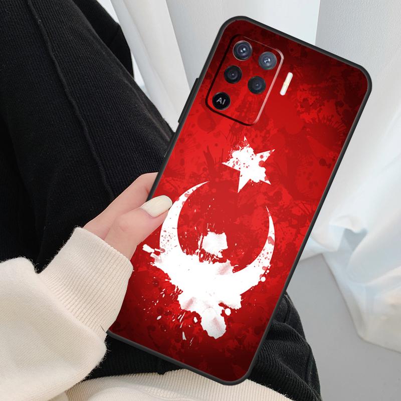 Republic of Turkey Realistic Flag Case For Oppo A96 A76 A16 A60 A98 A58 A78 A18 A38 A80 A40 A77 A57 A17 A74 A54 A94 A15 A5 Pro