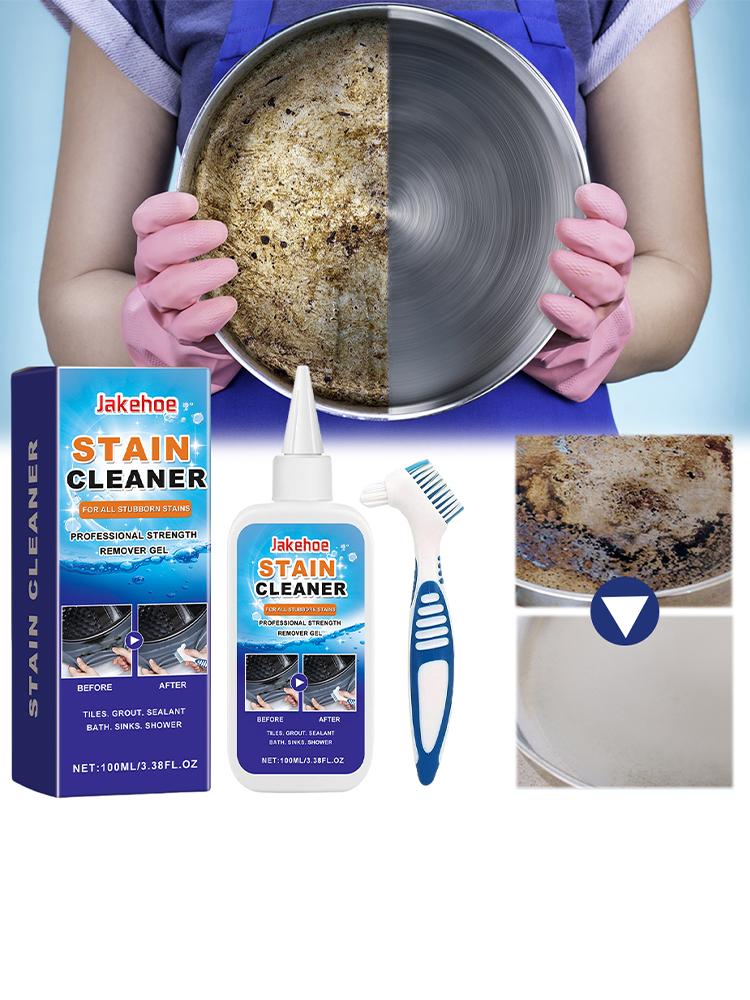 Mold Remover with Brush Quick Acting Stain Remover Gel for Bathroom Washing Machine Refrigerator Strip Kitchen Cleaner Gel