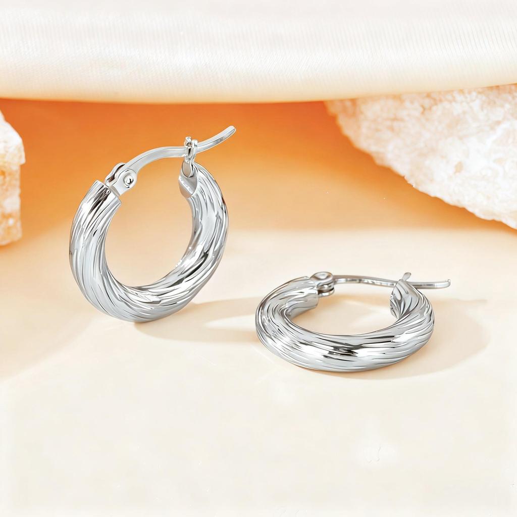 2025 Trendy Large Titanium Steel Hoop Earrings for Women - Exaggerated, High-End, Colorfast Design