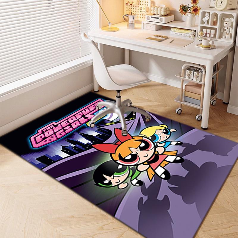 1Pc The Powerpuff Girls Printed rectangle carpet, home door mat, outdoor travel protection carpet A5