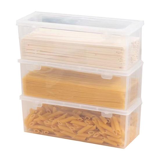 1950ML Noodle Storage Box Good Seal Lock Design Transparent Large Capacity Rectangular Kitchen Groceries Long Noodle Sealed Container