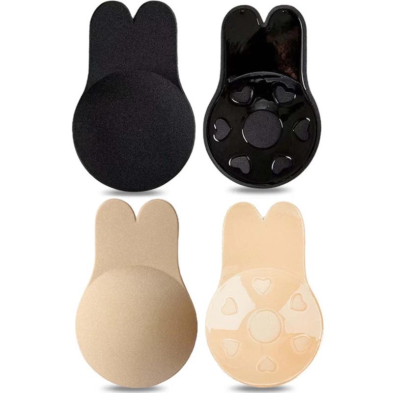 Reggiseni Push Up da Donna Silicone bio-pasta Reggiseno Adesivo Reggiseno Senza Spalline Copricapezzoli Riutilizzabile Pastiglie Adesive per Sollevamento del Seno Copricapezzoli a Forma di Coniglio