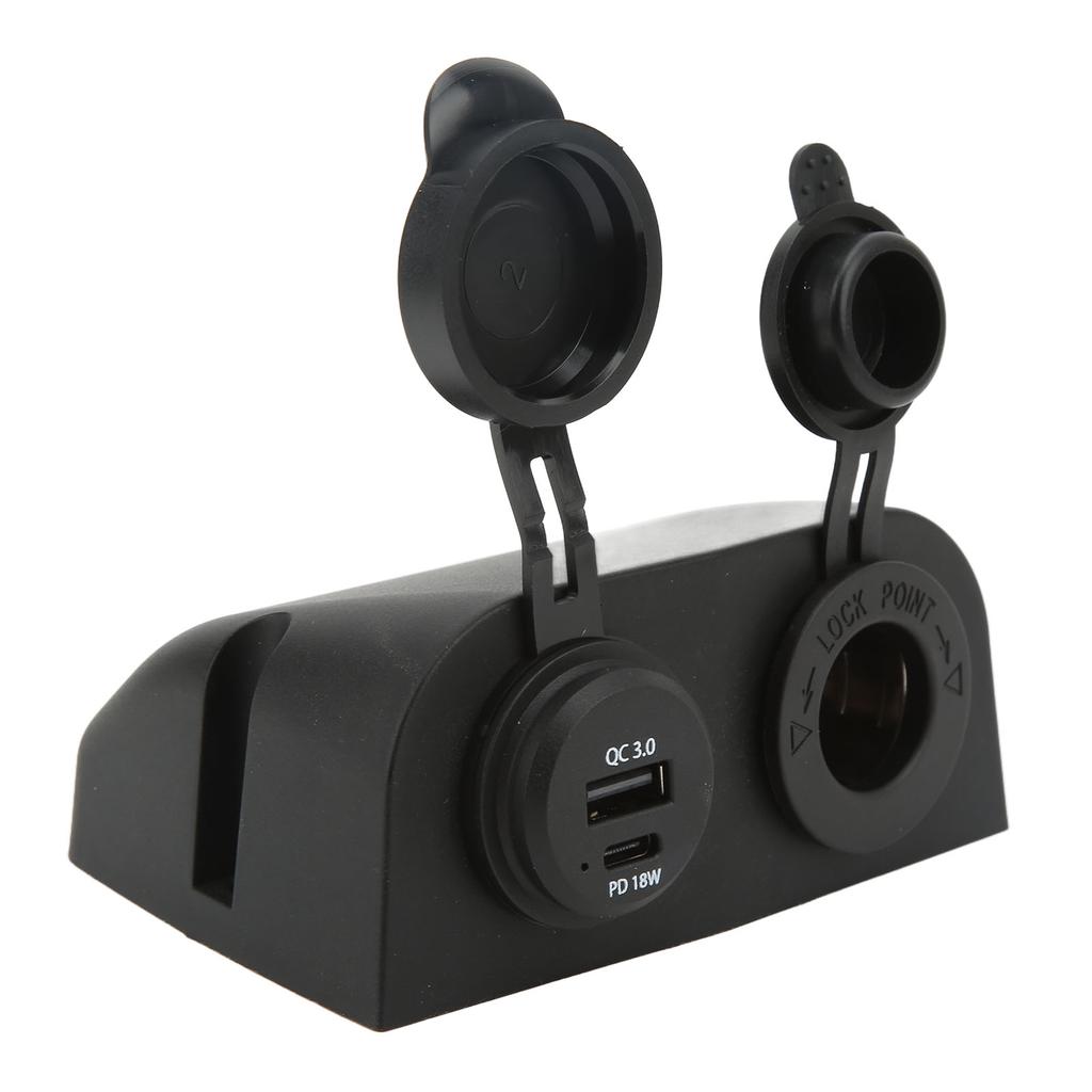 Dual Port Car Charger DC 10‑30V Cigarette Lighter USB Type C Power Outlet Socket for Trucks RVs Boat