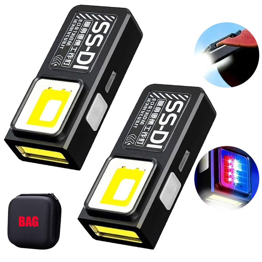 Portable Mini COB LED Flashlight Rechargeable Powerful Work Light with Clip Magnet Waterproof EDC Camping Walking Pocket Lamp