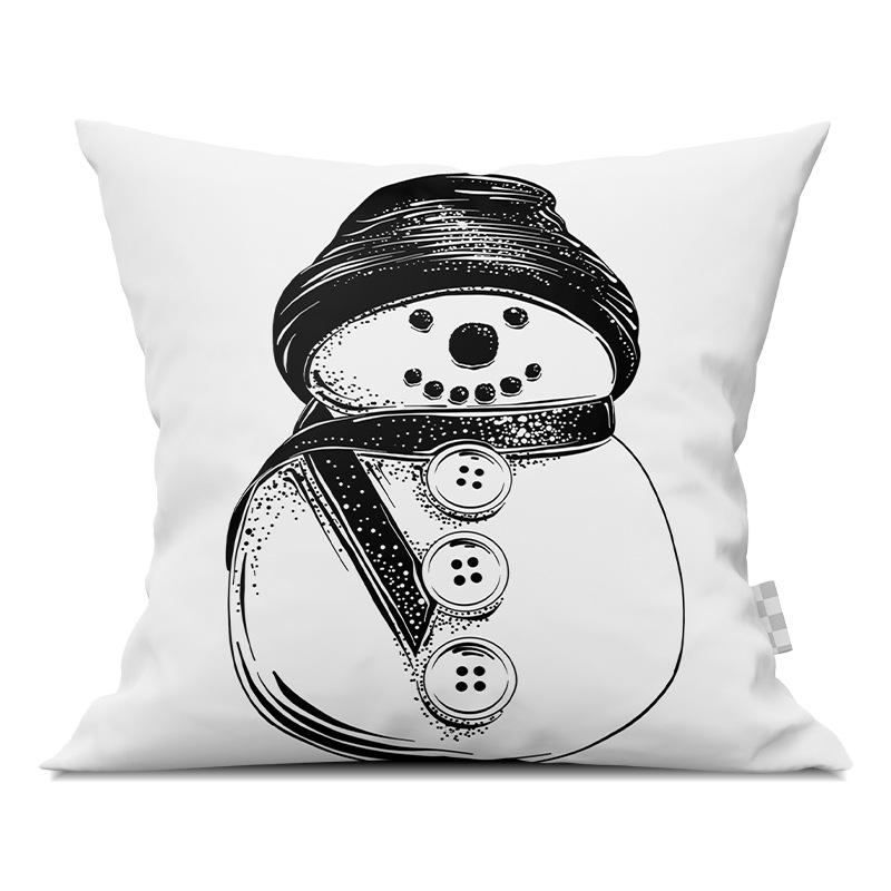 Merry Christmas Pillowcase Cartoon Printing Office Sofa Lumbar Pillow Cover for Home