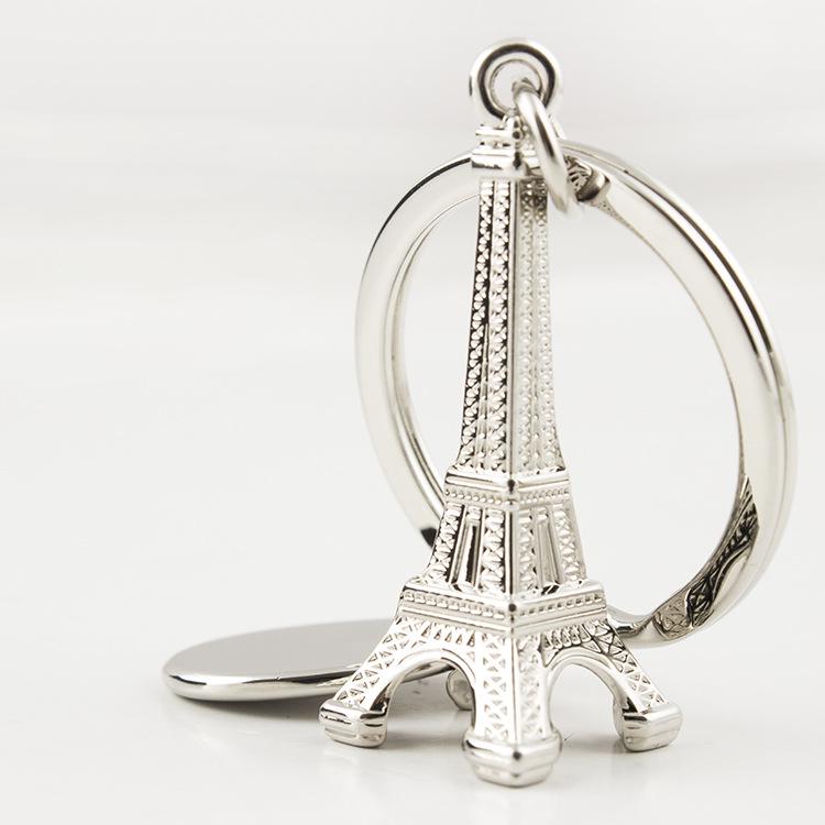 Personalized Paris Eiffel Tower Keychain Souvenir with Engraved Logo
