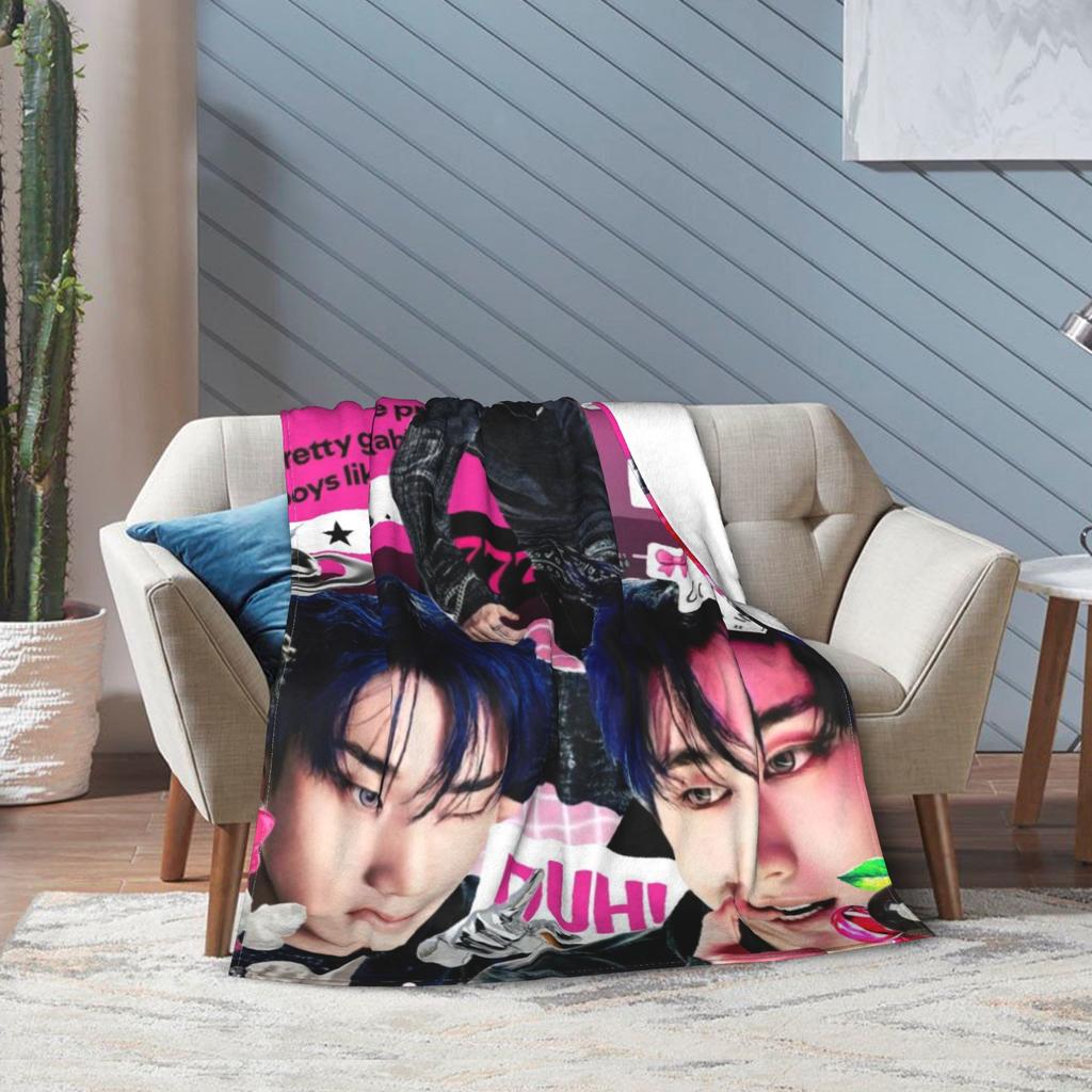 Super Soft DUH! P1Harmony Kpop Music Album Throw Blanket Premium Fleece Flannel Bed Blanket Cozy Warm Blankets All Season Use
