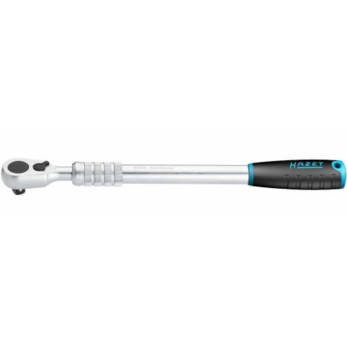 HAZET HiPer Telescopic Reversible Ratchet Torque Wrench Blue/Black/Gray with Ball Lock Continuously Extendable Super Long Version 12.5mm (1/2 inch) Sq