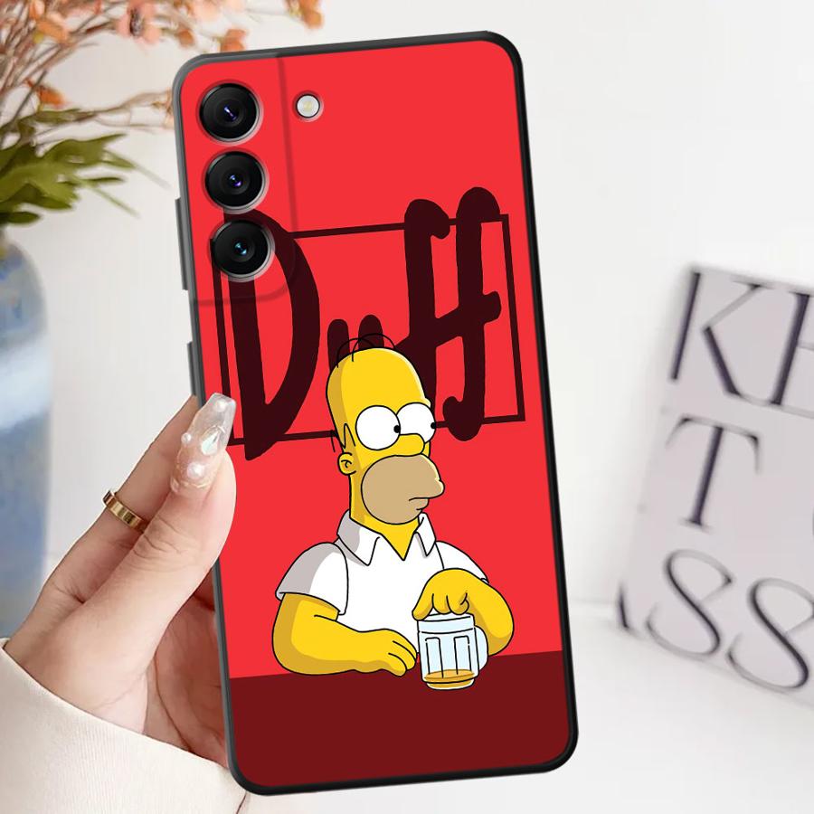 Black Soft Phone Cover Case for Samsung Galaxy A32 A25 A71 A41 A35 A26 A72 A24 A55 A36 A23 A53 A51 A73 A22 A52 Funny Homer