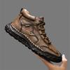 Spring/ AutumnMen's High-top Casual Sneakers Handmade Leather Shoes Plus Size 39-48