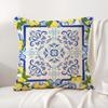 Greek Vacation Style Cushion Cover Natural Linen Organic Fabric Double-Sided Printing Sofa Home Decor Gift Pillow Cover