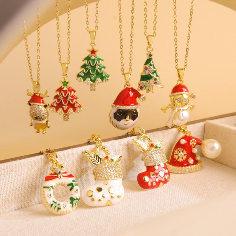 Christmas Necklace Women Titanium Steel Festive Design Trendy Accessory