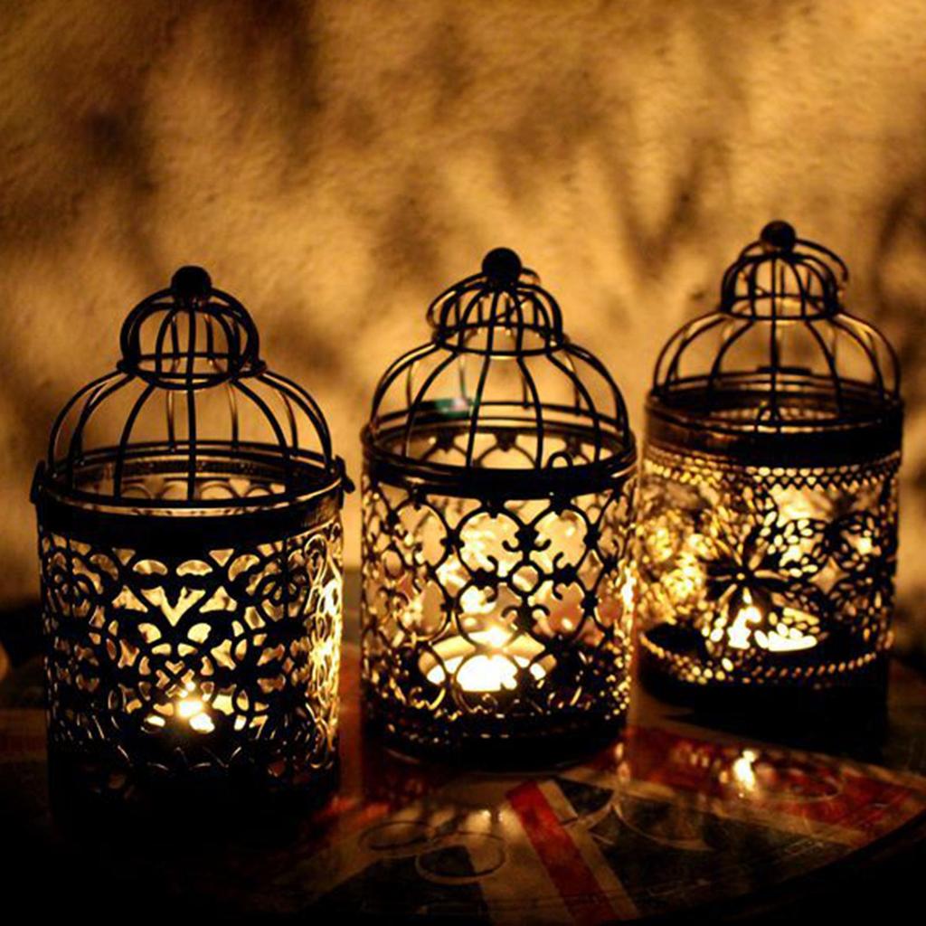 Metal Hanging Birdcage Candle Holder Decorative Candle Lantern Hollow Out Centerpiece for Indoor Outdoor Party Wedding Decor