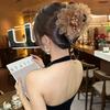 2Pcs Headgear Petals Feather Beads Fringed Grab Clip Back Head Hair Catch Shark Clip Lady Clip