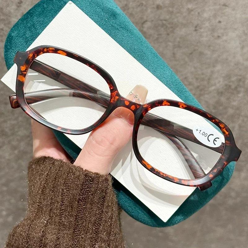 Unisex Clear Lens Reading Glasses High Definition Presbyopia Eyeglasses Women Eye Protection Anti-Blue Art Wood Grain Leg Men