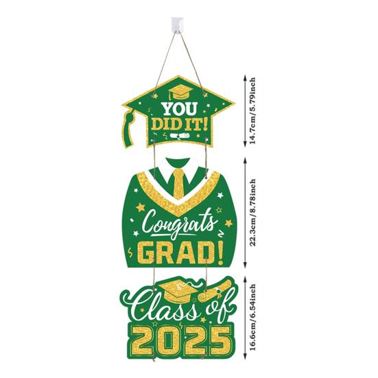 2025 Graduation Hanging Sign for Front Door Class of 2025 Congrats
