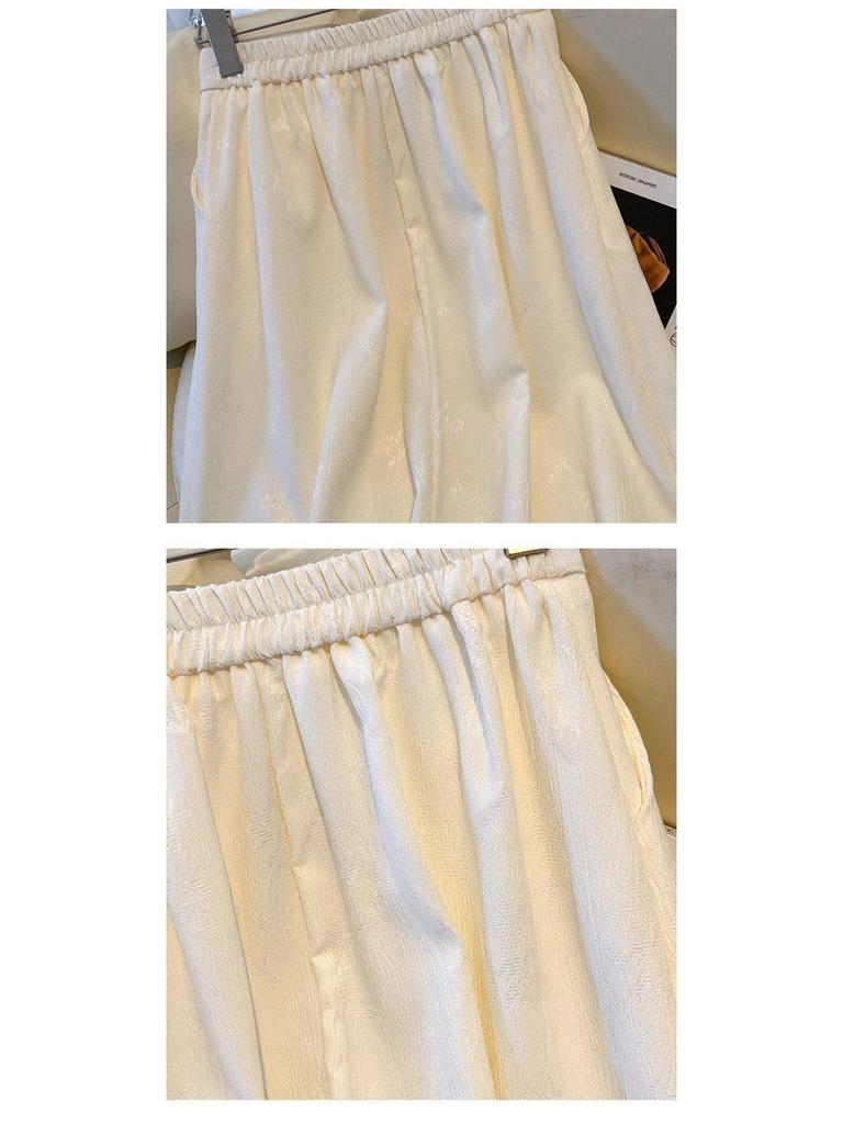 Chinese Mamian Pleated High-Waisted A-line Midi Skirt - Summer Style