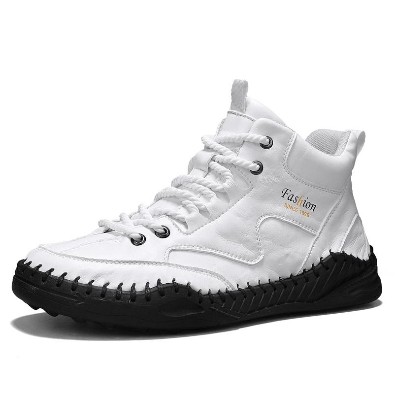 Scarpe da Uomo Taglie Forti Cucitura a Mano Stivali da Uomo in Pelle Pelle Scamosciata Scarpe Casual in Pelle Stivaletti da Uomo