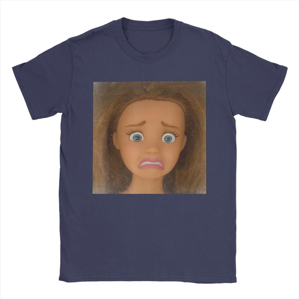 Funny Disgusting Doll Face Meme T Shirt Summer  Cotton TShirts For Men Harajuku Casual Tshirt Short Sleeve Y2K Retro Tees