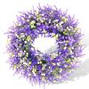 Cross-border Lavender Wreath: Spring/Summer Door & Window Floral Hanging Ornament for Outdoor & Shop Décor