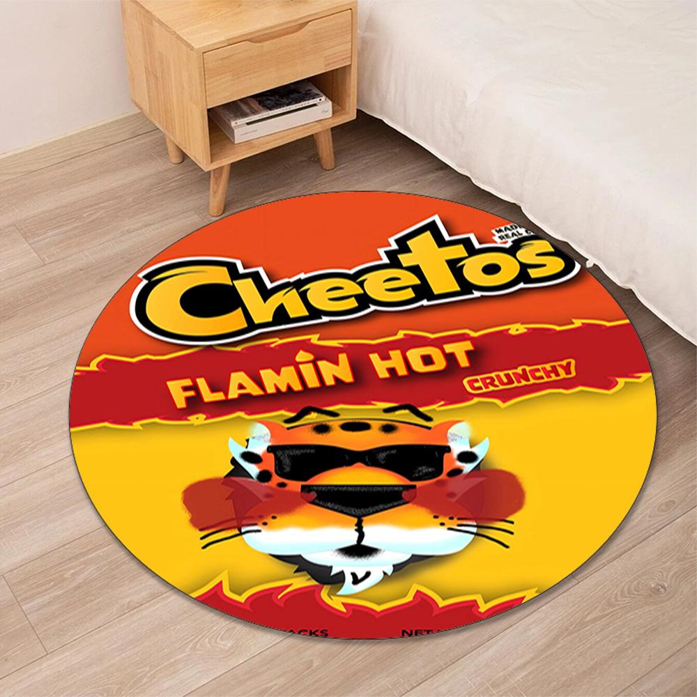 Cheetos Printed Round Rug Carpet Chair Rug Area Rug Entryway Doormats,for Office Chair Living Room Bedroom Kitchen Room.